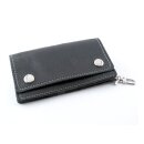 Amigaz Black Soft Leather Biker Wallet with Piping