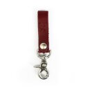 Rusty Butcher belt loop leather keychain red