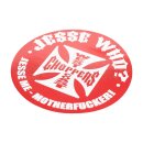 WCC Jesse Who sticker red 12x12 cm