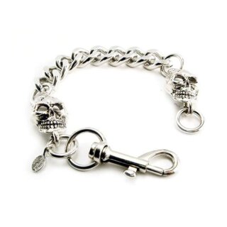 Amigaz Cut Leash Bracelet with End Skulls