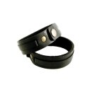 Amigaz Black Layered Leather Strap Bracelet