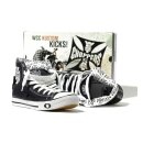 Jesse James WCC West Cost Choppers Iron Cross High Sneaker Schuhe schwarz