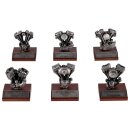 V-Twin Motor Modell Set Dekoration 6 tlg. aus Zinn