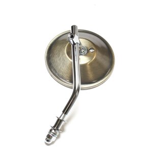 Messing Spiegel rund Old School Style für Harley Custom 3"