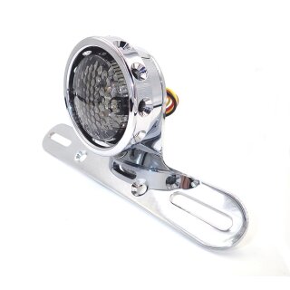 Round Tail Lamp Assembly Bobber Style, Chrome