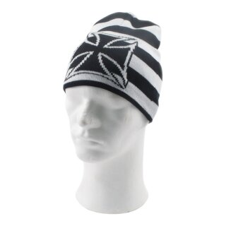 BEANIE BLACK/WHITE STRIPES