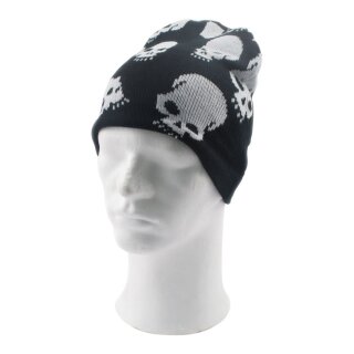 BEANIE WHITE SKULLS