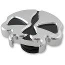 Skull Split Tankdeckel Alu chrom für Harley 96-20