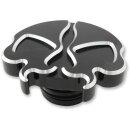 Skull SplitTankdeckel Alu schwarz für Harley Modelle...