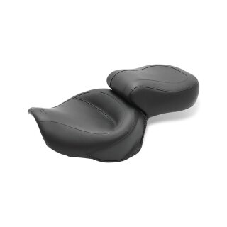Mustang 1-piece 2-up wide touring vintage seat plain black