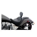 Mustang wide touring solo seat plain w/driver backrest black