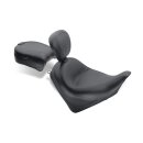 Mustang wide touring solo seat plain w/driver backrest black