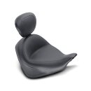 Mustang wide touring solo seat plain w/driver backrest black