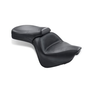 Mustang 1 piece 2-up wide touring vintage seat plain black