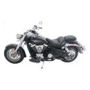 Mustang 1 piece 2-up wide touring vintage seat plain black