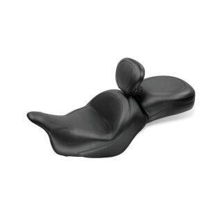 Mustang 1 piece 2-up wide touring vintage seat plain black