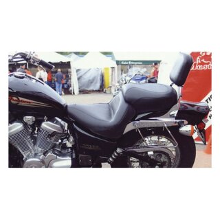 Mustang 1-piece 2-up wide touring vintage seat plain black