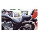 Mustang 1-piece 2-up wide touring vintage seat plain black