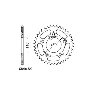 JT Rear Sprocket 28.42