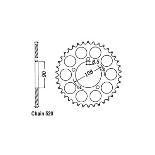 JT Rear Sprocket 18.39