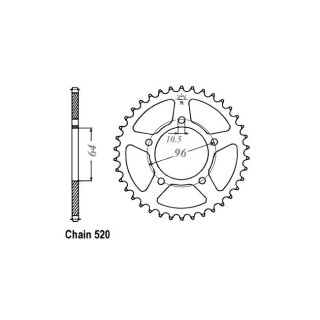 JT Rear Sprocket 254.37