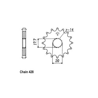 JT Front Sprocket 558.16