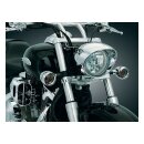Kuryakyn front deep dish bezels w/smoke lenses, amber bulb
