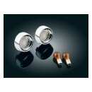 Kuryakyn front deep dish bezels w/smoke lenses, amber bulb