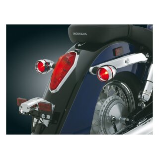 Kuryakyn Deep Dish bezels w/red lenses, chrome