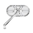 Ness Deep Cut caged mirror left hand chrome