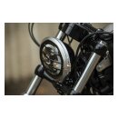 Kuryakyn Dillinger 5-3/4" headlight trim. Silver