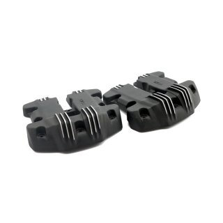 EMD Ribbed Style Rocker Box Cover Set Black Cut für Harley M8 17-23