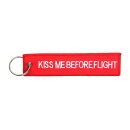 Kiss Me Before Flight keychain red