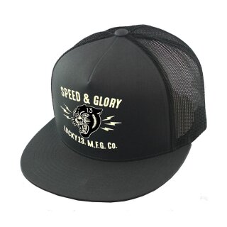 Lucky 13 The panther head Snapback trucker cap poplin mesh