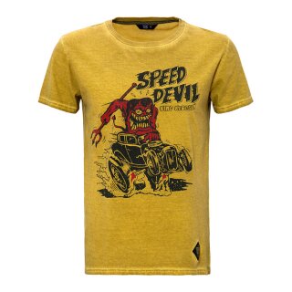 King Kerosin Speed Devil T-shirt dark mustard