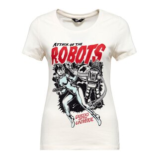 Queen Kerosin Robots vintage T-shirt offwhite