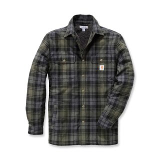 Carhartt Hubbard sherpa lined shirt jacket moss