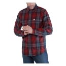 Carhartt L/S Hubbard slim fit flannel shirt dark crimson