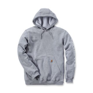 Carhartt sleeve logo hooded sweatshirt heather grey
