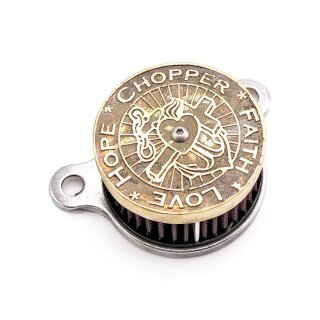 Wannabe Choppers, WannaSucker CFLH air cleaner. Brass