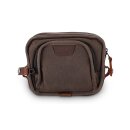 Burly Voyager handlebar bag, dark oak wet waxed canvas