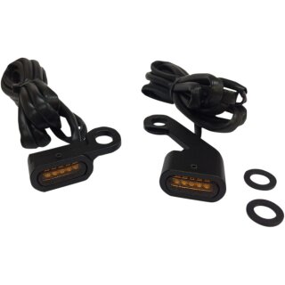 Lenker Armaturen Blinker Stripe schwarz vorn für Harley Touring Softail 09-23 EC
