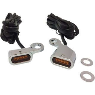Lenker Armaturen Blinker Stripe chrom für Harley Dyna Softail Sportster 96-17 EC