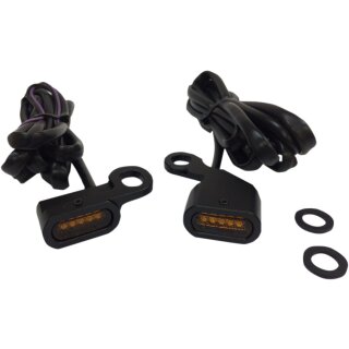 Lenker Armaturen Blinker Stripe black für Harley Dyna Softail Sportster 96-17 EC