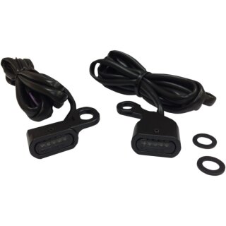 Lenker Armaturen Blinker black smoke für Harley Dyna Softail Sportster 96-17 EC