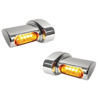 Heinzbikes Custom LED Rücklicht Winglets Micro chrom für Harley 93-23