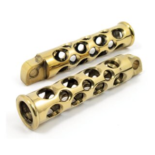 Swiss Cheese Style Footpeg Set Brass für Harley