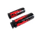 Red Flame Style Grip Set with Black Ends