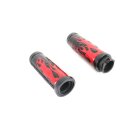 Red Flame Style Grip Set with Black Ends