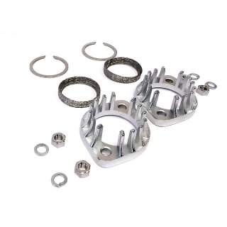 Retro Finned Exhaust Port Flange Kit für Harley